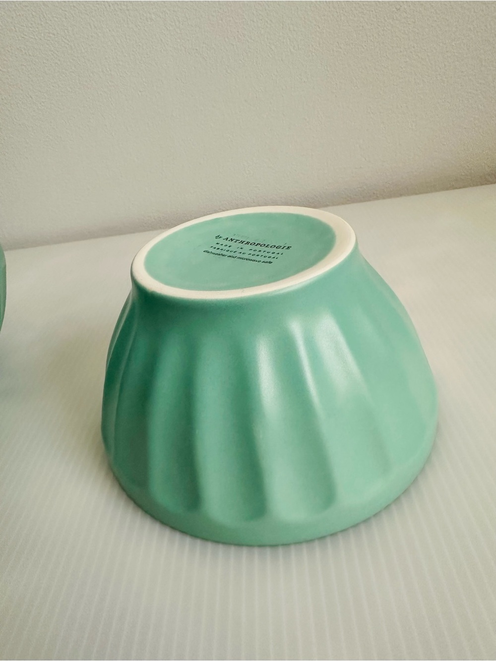 Set of Two Anthropologie Turquoise Latte Bowls - Picture 9 of 10